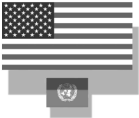 US and UN flags